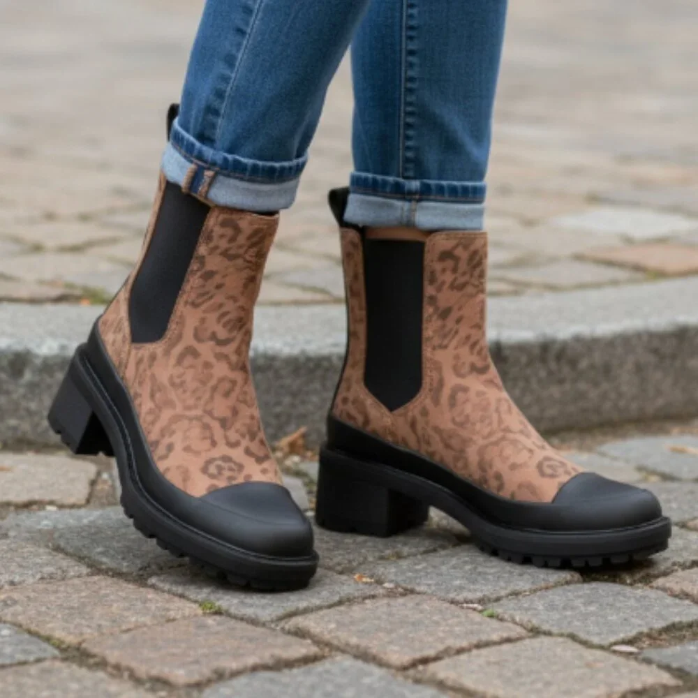NEW TIMBERLAND WOMENS KORI PARK 2.0 CHELSEA BOOT - LEOPARD